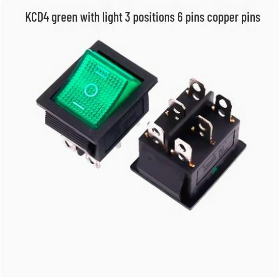 Ship-shaped KCD4 Rocker Switch with Light, 4/6 Pins, 2/3 Gears, 16A 250V Industrial Power Control