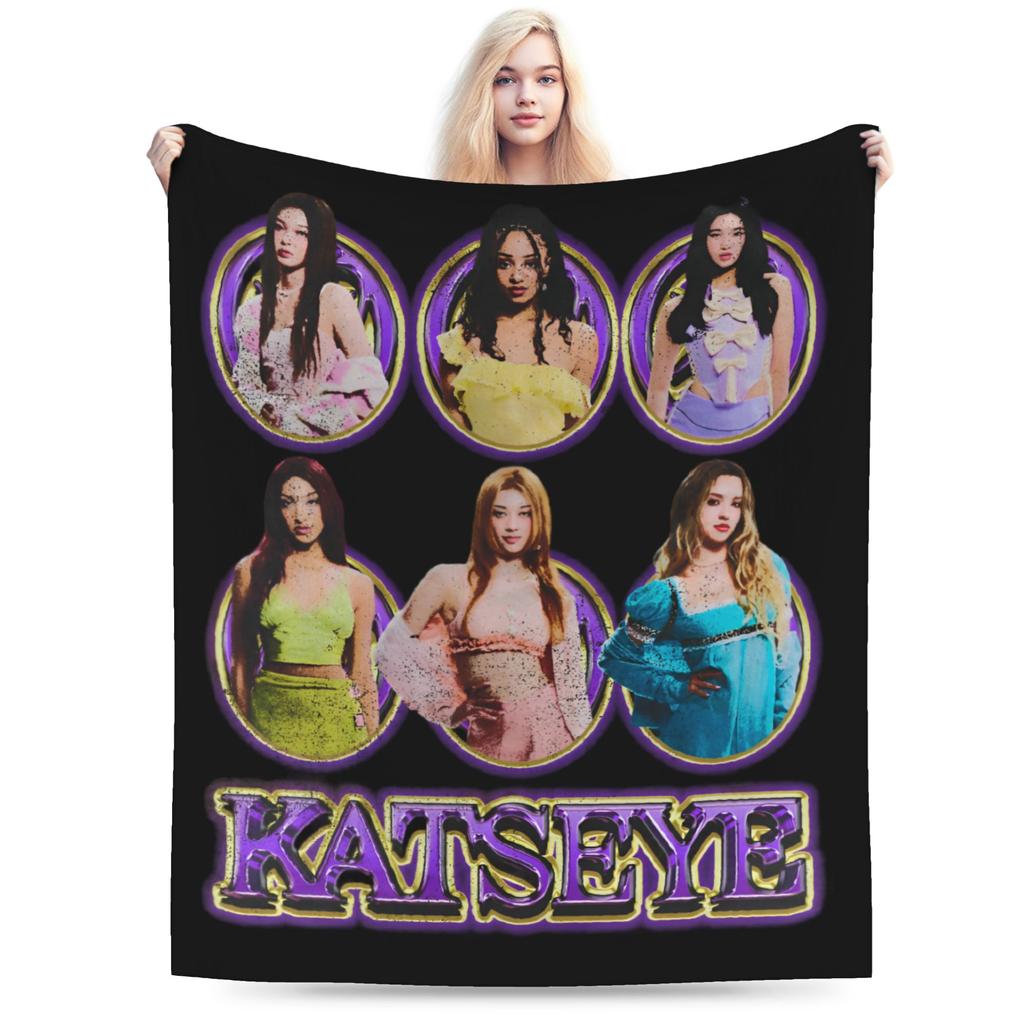 Вязаные пледы Katseye Kpop Флисовые Lara Manon Megan Легкий плед для кровати Дивана Ковра на пол