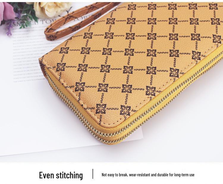 2024 Women's Fashion Wallet: European & American Style, Multi-Card Slot, Double Zipper, Phone Clutch.