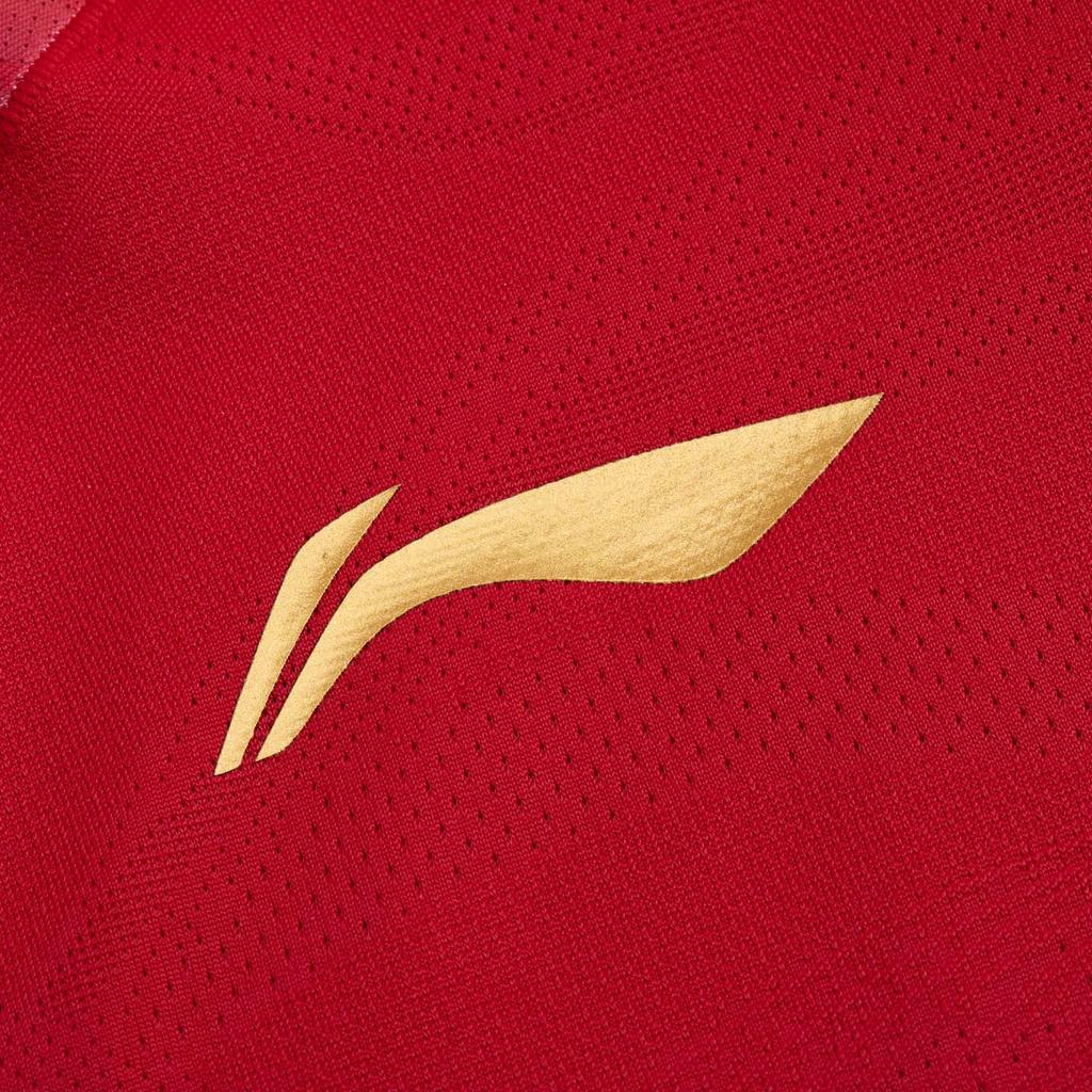 Li Ning Серия Бадминтон Спортивный Повседневный Простой Пуловер Футболка с Коротким Рукавом для Бадминтона Унисекс топы Киноварно-Красный AAYV149-3