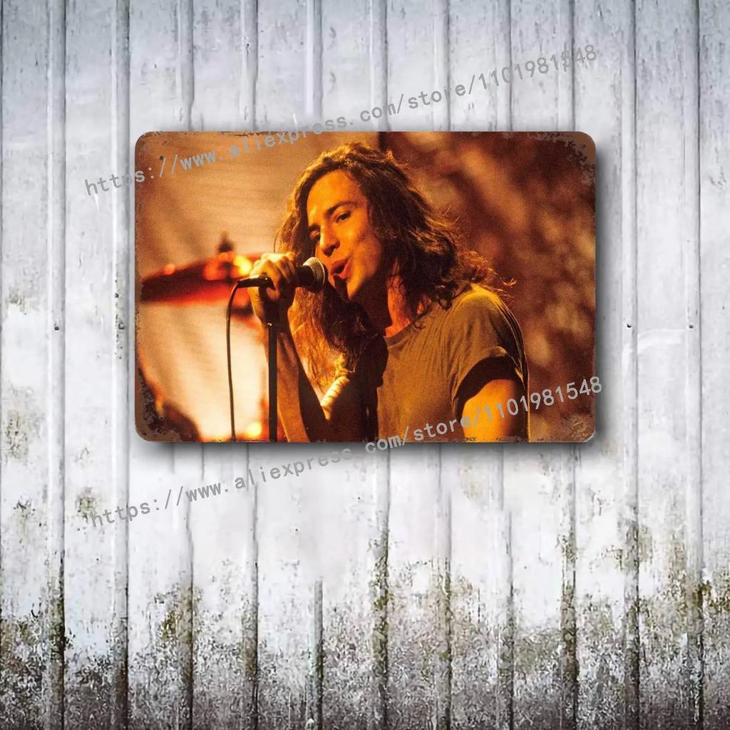 Металлический декор Pearl Jam Band Постер Винтажная жестяная табличка Металлическая табличка Декоративная табличка для паба, бара, мужской пещеры, клуба, украшение стены