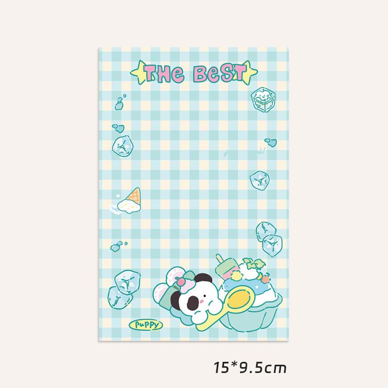 10 шт., кавайная мультяшная летняя карта для щенка, открытка на спине, Opp сумка, милая Kpop Star, 3 дюйма, фотокарта, сделай сам, декор, упаковочный материал