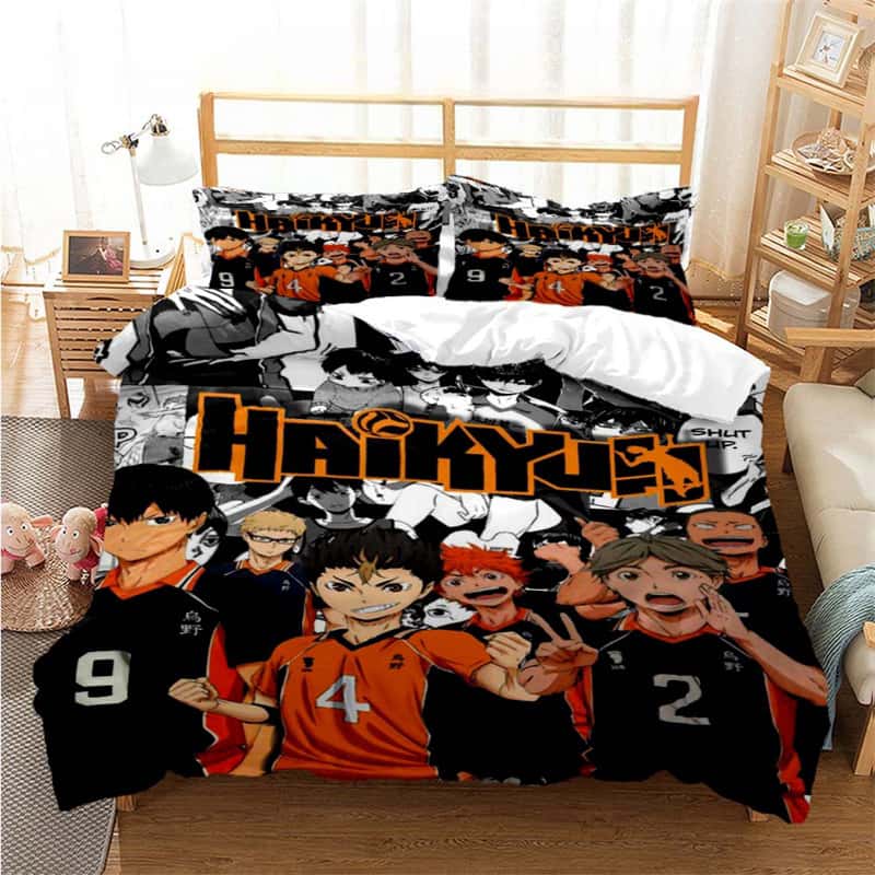 3D Print Volleyball Anime Haikyu Duvet Cover Collection Cartoon Kids Boys Bedding Collection Bedclothes Girls Teens Quilt Cover With Bed Linen Coll