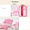 Play Toy Pink Dollhouse Furniture Armchair Couch Set Miniatures Furniture Doll House Accessories