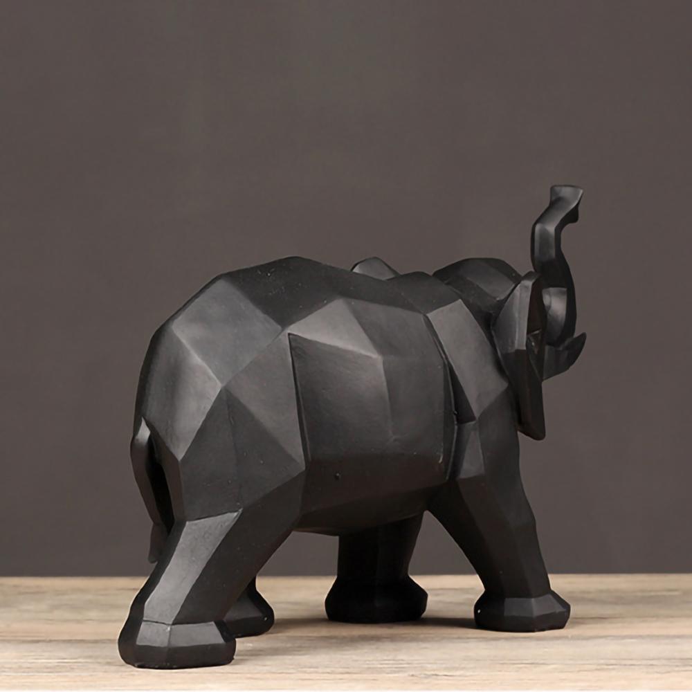 Abstract Origami Geometric Small Elephant Resin Ornaments Home Wine Cabinet Bookcase Model Room Shelf Soft Ornaments