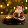 Winter Party Accessories Christmas Candle Holder, Cute Santa Claus/Snowman/Elf Boy/Gingerbread Tealight Resin Mantel Ornament Tabletop Candlestick