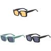 Black Frame Geometric Sunglasses With Yellow Lenses Uv400 For Cycling And Party Wear