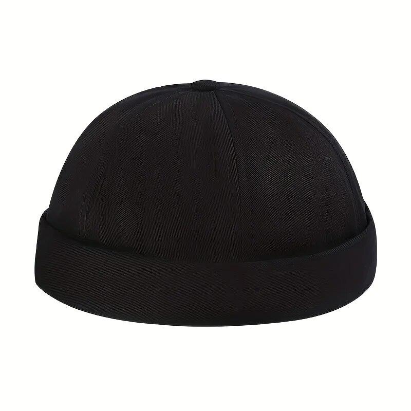Fashion Brimless Caps Vintage Dome Hat Fashion Beanies Cotton Adjustable Unisex Men Women Hip Hop Hats Versatile Melon Skin Cap