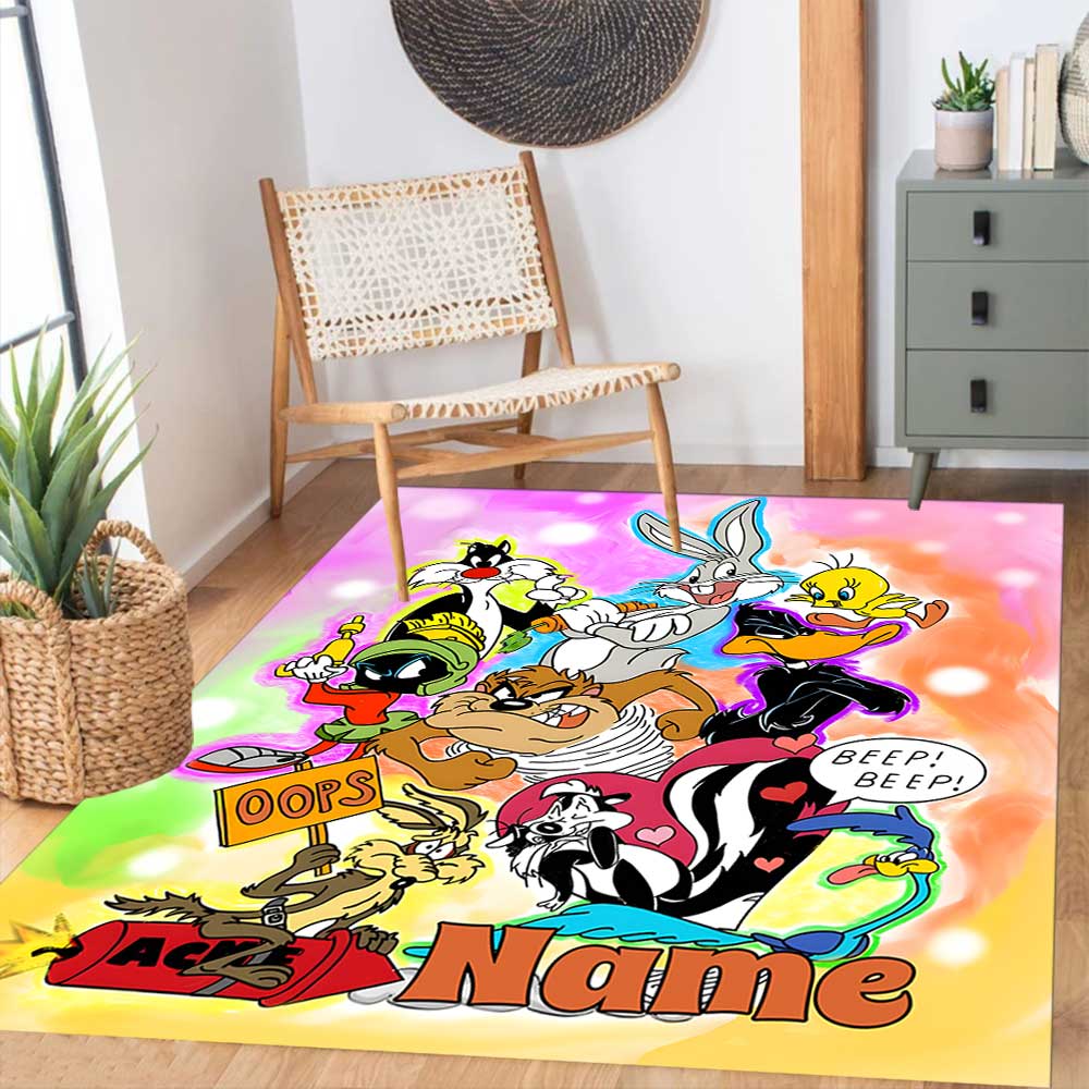 Warner Bros. Works (14) Customize your name rug, office chair cushion, home bedroom living room gift.