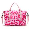 Раздельная спортивная сумка для фитнеса с леопардовым принтом, женская дорожная сумка большой вместимости, расширяемая сумка для хранения с разделением, сумки для обуви