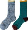 Chiyoji Authentic Trekking Socks Sizes Marble Blue Bottle Made In Japan Socks (Mountaineering Socks), Men's, 2-Pair Set, 25-27cm, & Green,