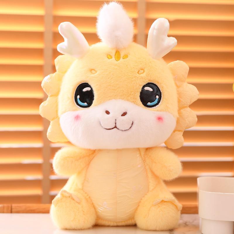 Cute and colorful auspicious dragon doll 2024 Year of the Dragon mascot plush toy zodiac Year of the Dragon doll gift