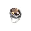 Кольцо Smokey 925 Sterling Silver V6432, коричневое кольцо, овальное кольцо, подарок на День святого Валентина, подарок для нее, подарок на день рождения, украшения ручной работы, серебряные украшения, Uniq