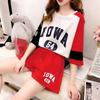 Two-piece Stitching Loose Large Size Fashion Sports Suit Women's Summer Sports Casual Short-sleeved Tops and Shorts