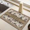 Quick Drying Dish Mat Printed Kitchen Tableware Coffee Draining Pad Dinnerware Cup Bottle Placemat Super Absorbent CoffeeMats