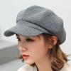 Новые осенние зимние шапки для женщин, однотонные, восьмиугольные, женская зимняя шерстяная шапка-берет A9U8