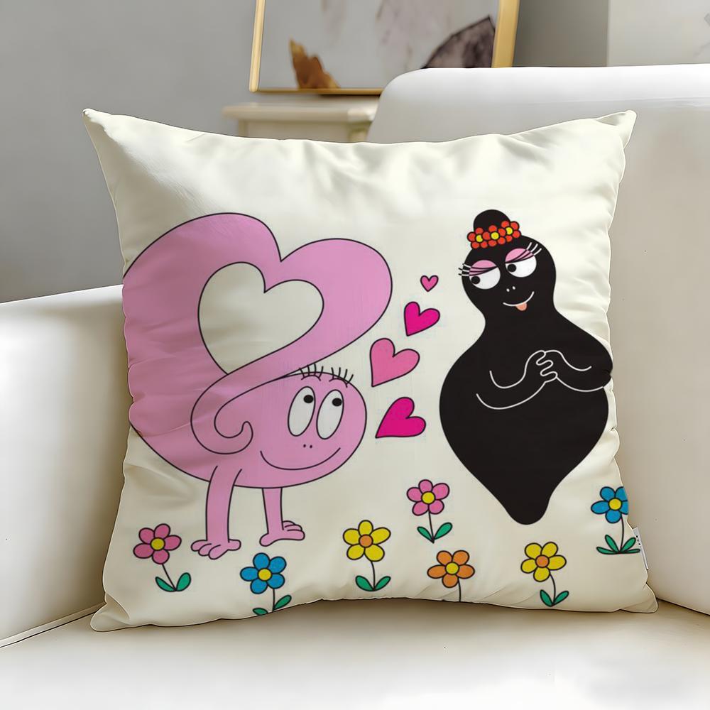 Popular Bbarbapapaed Cushion Cover Soft EasyWash Pillow Case Versatile for Couch Bed Travel and Office