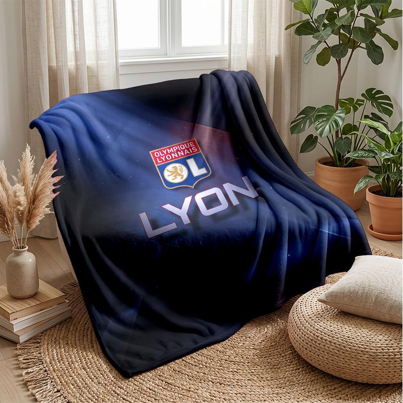 Lyon FC Soft Flannel Fleece Blanket Lightweight Cozy Warm Throw Blanket For Sofa Bed Home Decor