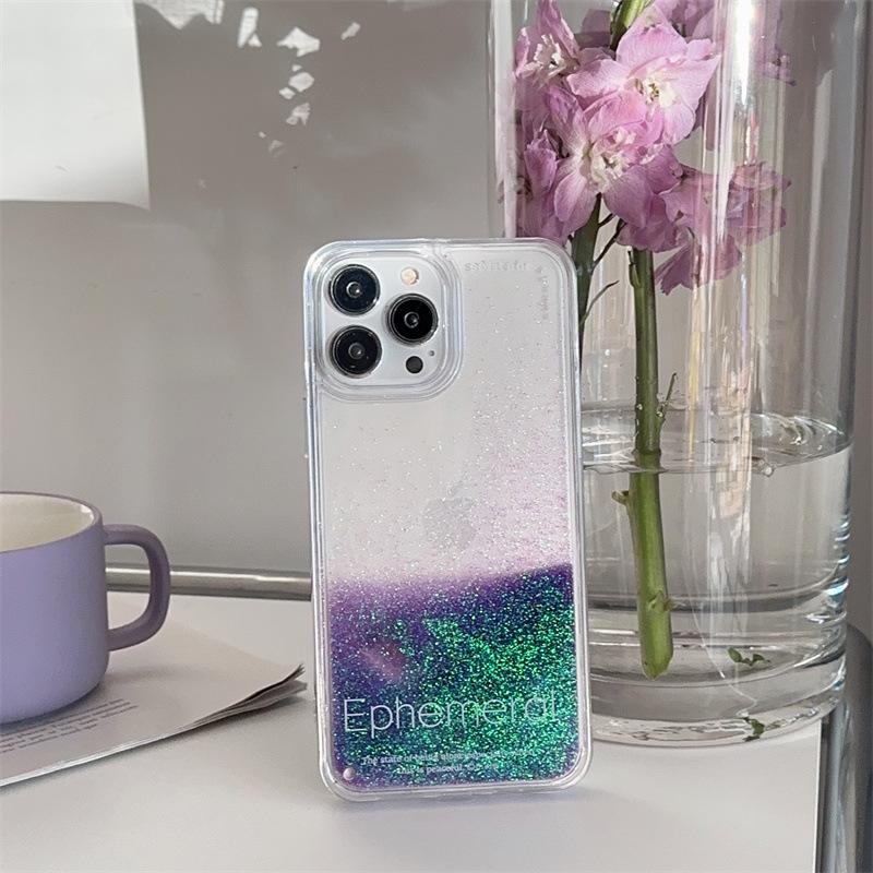 Блестящий жидкий зыбучий песок силиконовый чехол для телефона Apple 11/12/13/15 Pro Max, противоударный, английский динамичный модный