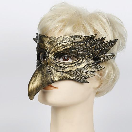 Маска на половину лица из искусственной кожи для мужчин и женщин, вдохновленная орлом, универсальная дышащая маска для Хэллоуина, маскарада, косплея, вечеринки