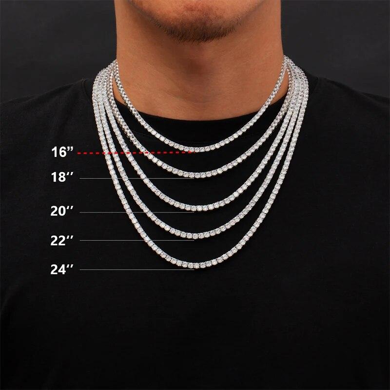 D цвет 6,5 мм муассанит теннисное ожерелье браслет для женщин и мужчин стерлингового серебра 925 пробы с бриллиантами на шею с сертификатом GRA