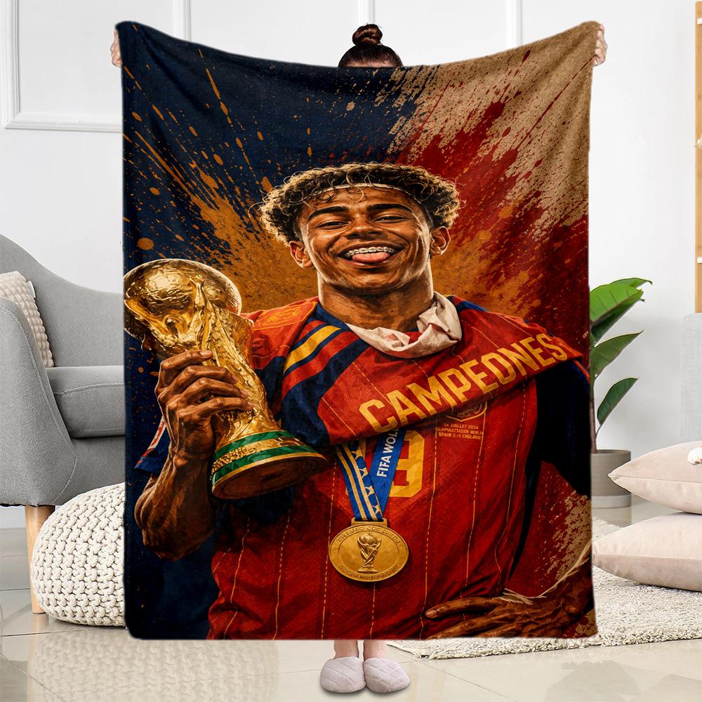 Lamine Yamal's Lamine Yamal Celebration Blanket Warmthful Decor Perfect for Picnics Office Chair Chair for All Occasions Digital Print
