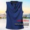 8XL Men's Breathable Cotton Sports Vest, Sleeveless Cut Shoulder T-shirt