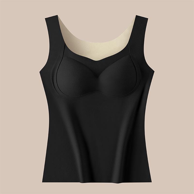 Женский двухсторонний бархатный теплый жилет с бесшовной нагрудной подкладкой - идеальное нижнее белье для осени и зимы