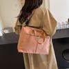 Korean Version of Simple Canvas Fashionable Large-capacity Women's Bag 2025 Autumn Casual Foreign Style Commuter Bag Shoulder Armpit Bag