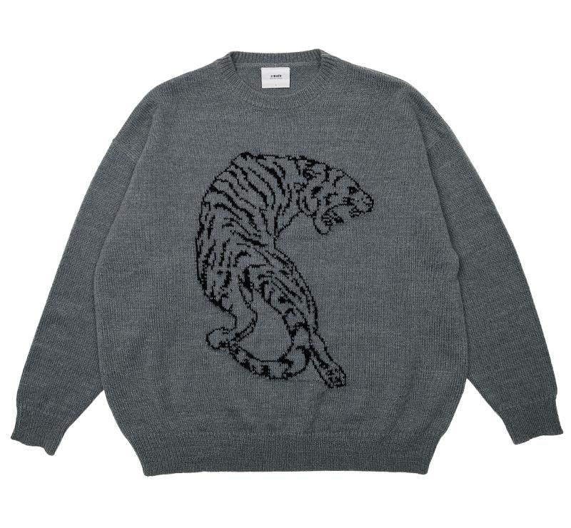 A MADE Line Intarsia Loose Fit Knit (Charcoal)