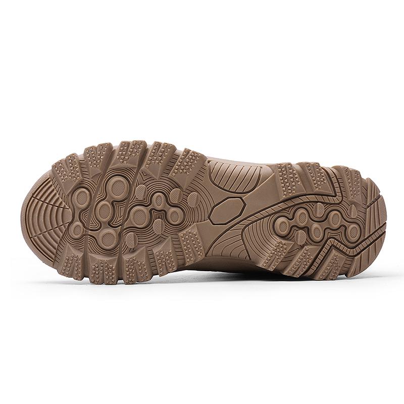 Men's Outdoor Shoes High Top Flat Boots Solid Color Men's Mountaineer Boots