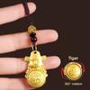 Брелок со знаком зодиака «Бог богатства», латунный, притягивающий удачу, вращающийся, снимающий стресс, брелок для ключей, подвесной декор по фен-шуй, подарок на Новый год