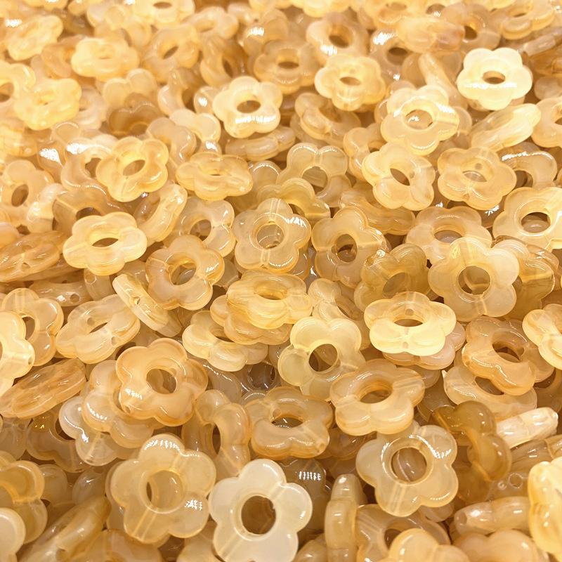 Акриловые ретро-градиентные пятилепестковые бусины для самостоятельного изготовления украшений и аксессуаров для волос