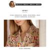 Womens Lightweight Double Layer Cotton Gauze Pajama Set Long Sleeve Printed Sleepwear Comfortable Home Loungewear
