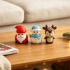 Durable Small Christmas Figurines Vinyl Figurines, Cute Santa Claus Snowman Reindeer Mini Statue, Holiday Desk Ornaments Desktop Cake Topper