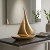 Resin Sailboat Sculpture Polished Finish Nautical Sailboat Ornament Boat Sculpture Decorative Display Piece Coastal Charm