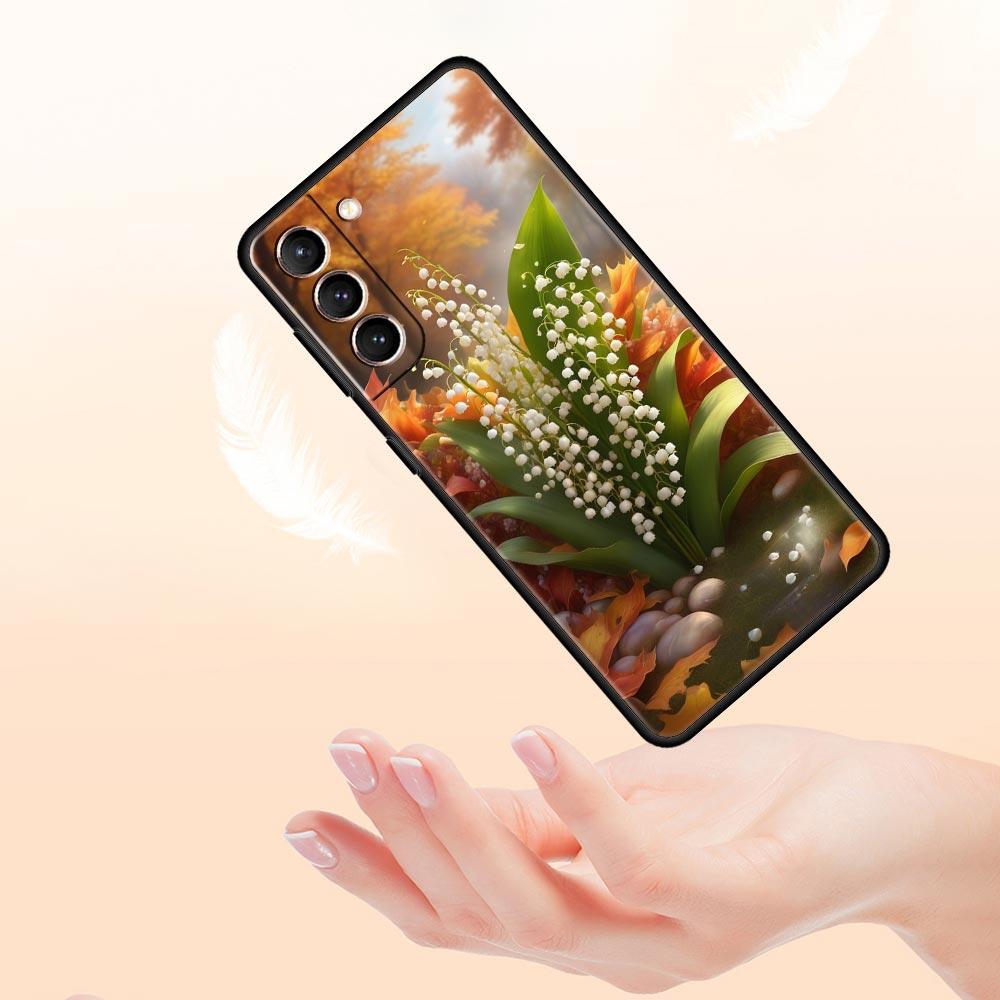 Прозрачный цветочный чехол для телефона Ландыш для Samsung Galaxy S26 S25 S24 S23 S22 S20 S21 FE Ultra S25 Edge Plus Мягкий чехол из ТПУ