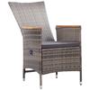 Garden Chairs 2 pcs with Cushions Grey Poly Rattan