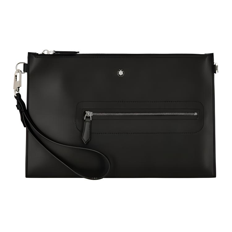 Montblanc Модный деловой кожаный кошелек-клатч на молнии Мужские кошельки Черный 129698BLACK