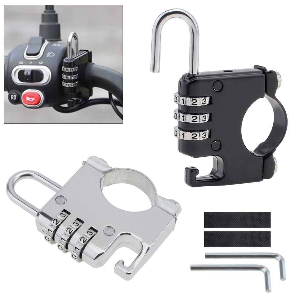 Anti Theft Helmet Combination Lock Aluminum Alloy Universal Motorcycle ATV Scooter No Key Needed