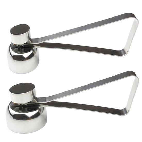 Открывалка для яичной скорлупы, двойная головка, зеркальная полировка, легко моется, эргономичная ручка, нож из нержавеющей стали, резак для вареных яиц, взломщик скорлупы, кухонные принадлежности