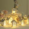 Warm White Wooden House Light Strings Waterproof Wood House LED String  Window Display