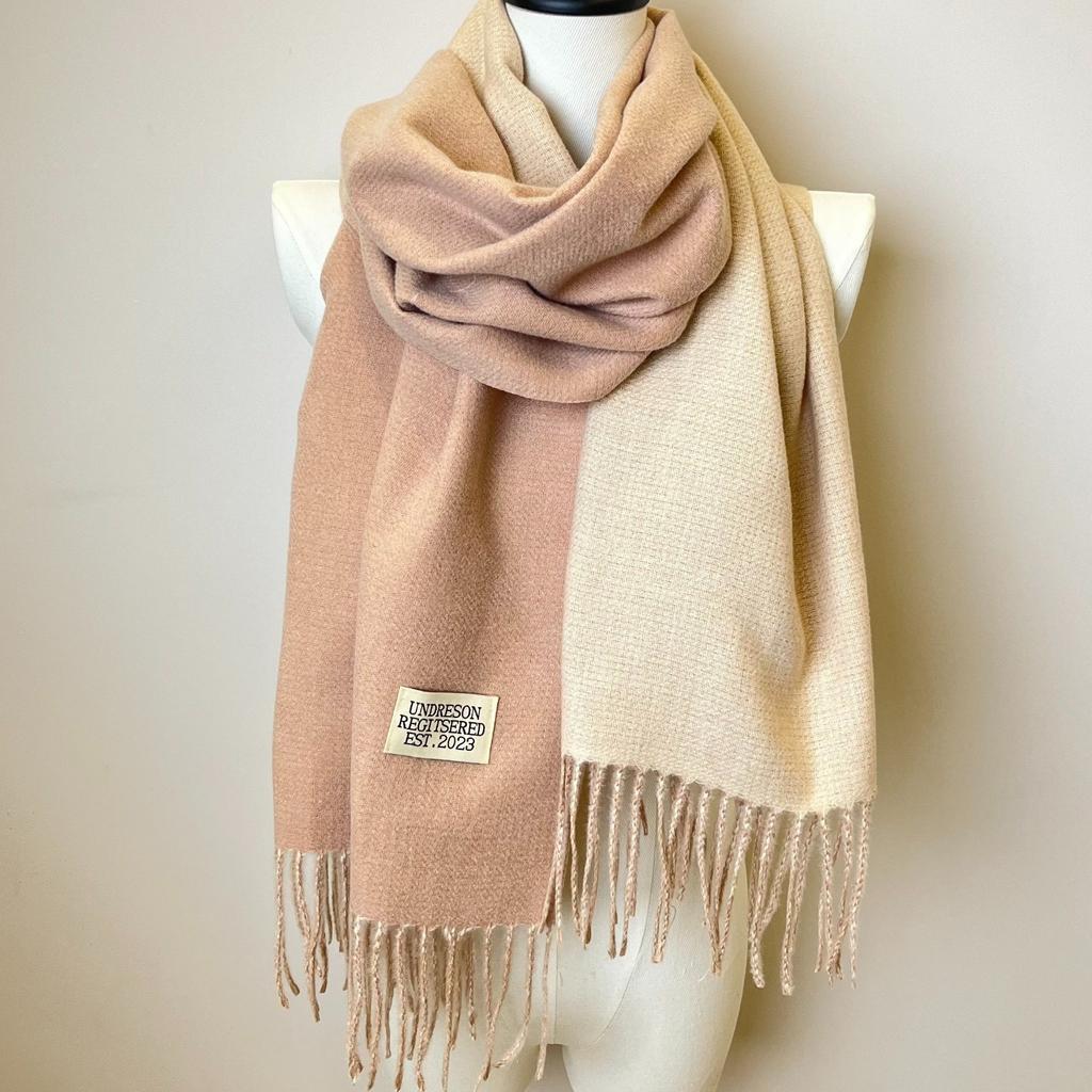 Double-sided Two Colors Scarf Simple Basic Imitation Cashmere Tassel Shawl Autumn Winter Unisex Coldproof Neck Guard Scarf