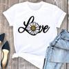 (Asian Size) Tee Top Woman Love Letter Style Trend Cute Female Short Sleeve Clothing Print Fashion Graphic T-shirts Women T Shirt