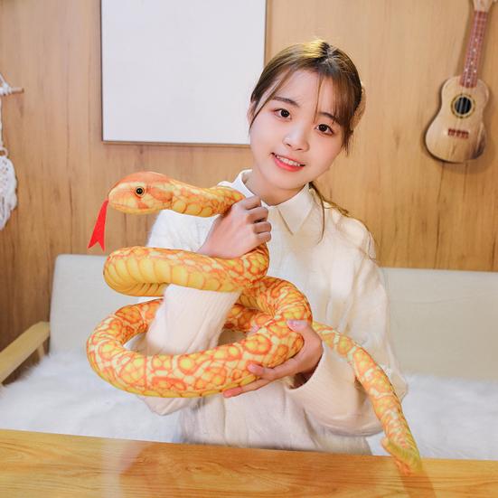 Snake Plush Toy Realistic Colorful Snake Plushie Educational Stuffed Doll Home Office Bedroom Decoration Prank Prop Kids Adults Christmas Gift