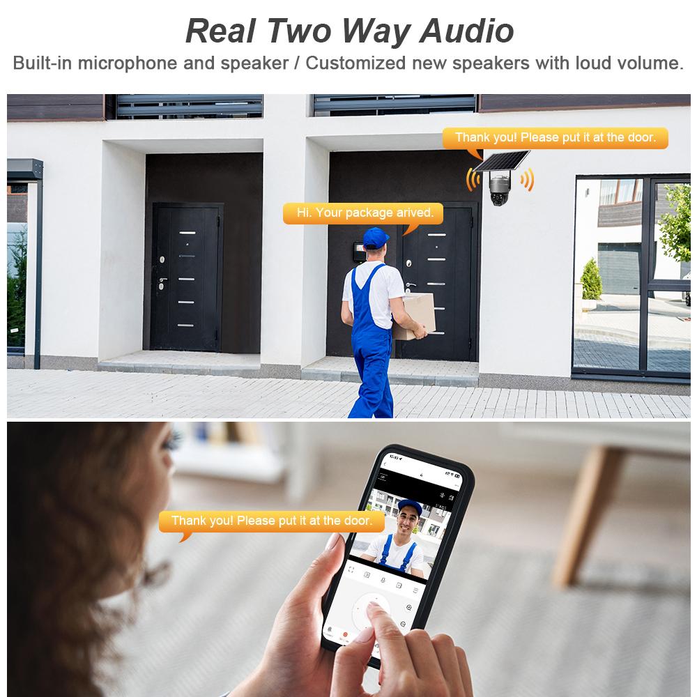 Камера видеонаблюдения на солнечной батарее, Водонепроницаемая IP-сетевая камера, Беспроводной Smart CCTV-видеорегистратор WIFI/4G