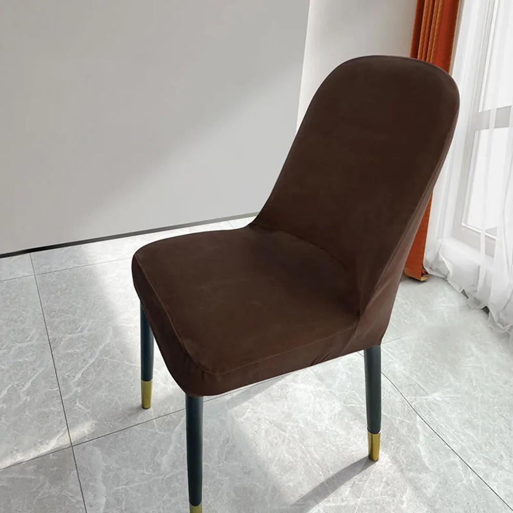 Stretch Slip Chair Case Chair Slipcovers Velvet Chair Cover Seat Case Seat Protector Case Dining Room Solid Color Seat Cover