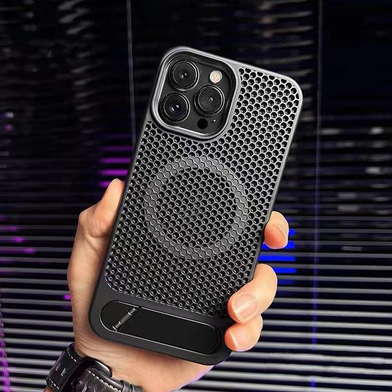 Новый магнитный охлаждающий чехол в виде сот с подставкой для iPhone 15 Pro Max 14 Plus 13 12 Pro 11, универсальный защитный чехол от падения