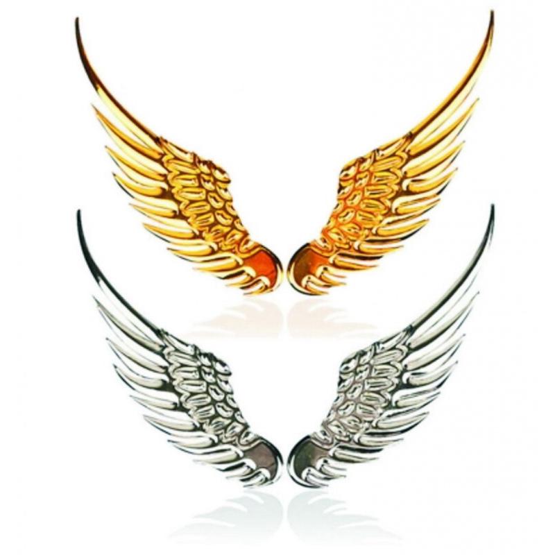 2pcs 3D Metal Stickers For Car WHTGE3 Angel Wings Big Exterior Automobiles External Anime Eagle Decoration Accessories