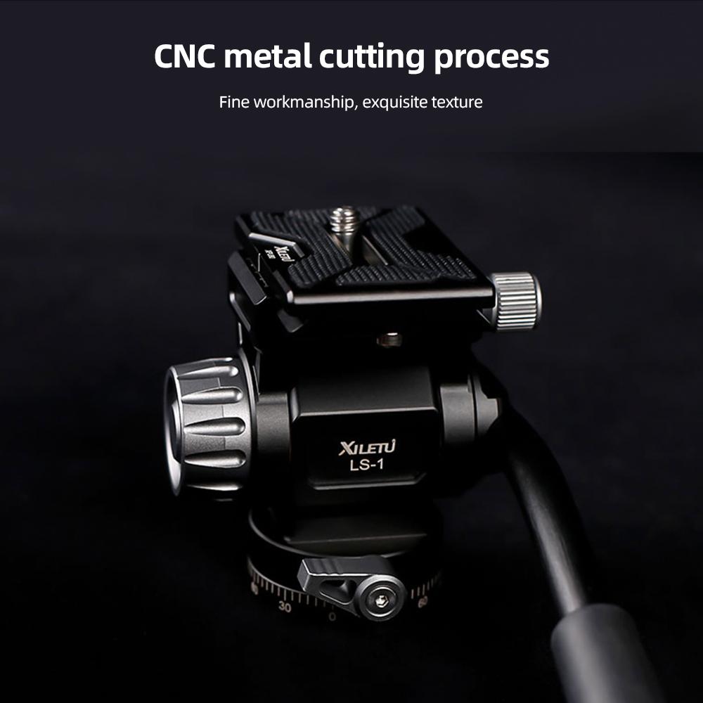 XILETU LS-1 Compact Video Fluid Head Pan Tilt Tripod Head Panorama Ballhead Tripod Mount Aluminum